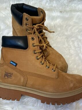 Timberland PRO Wheat/Tan Men's Work Boots with Black Collar. Size 8 Medium.